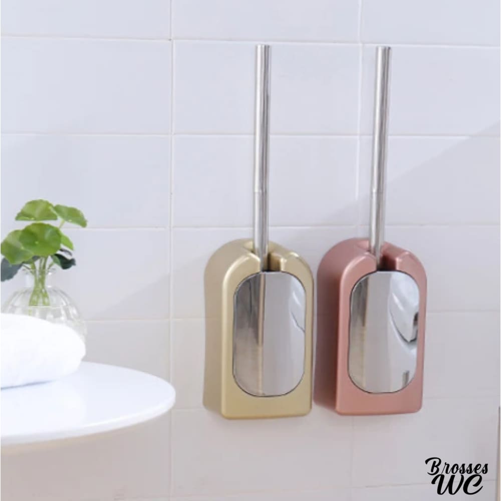 Brosse wc acier inoxydable rose délicat