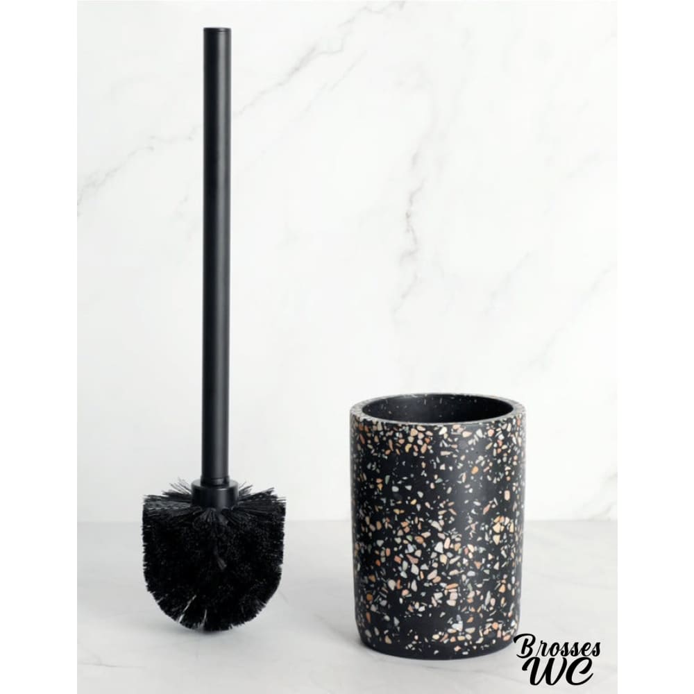 Brosse wc noire pailletée scintillante