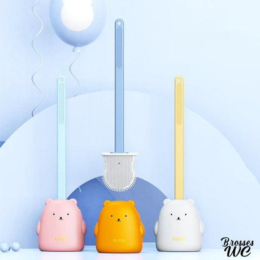 Brosse wc ours silicone doux