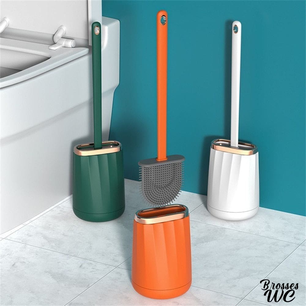 Brosse wc silicone avec support pratique