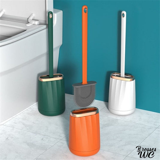 Brosse wc silicone avec support pratique