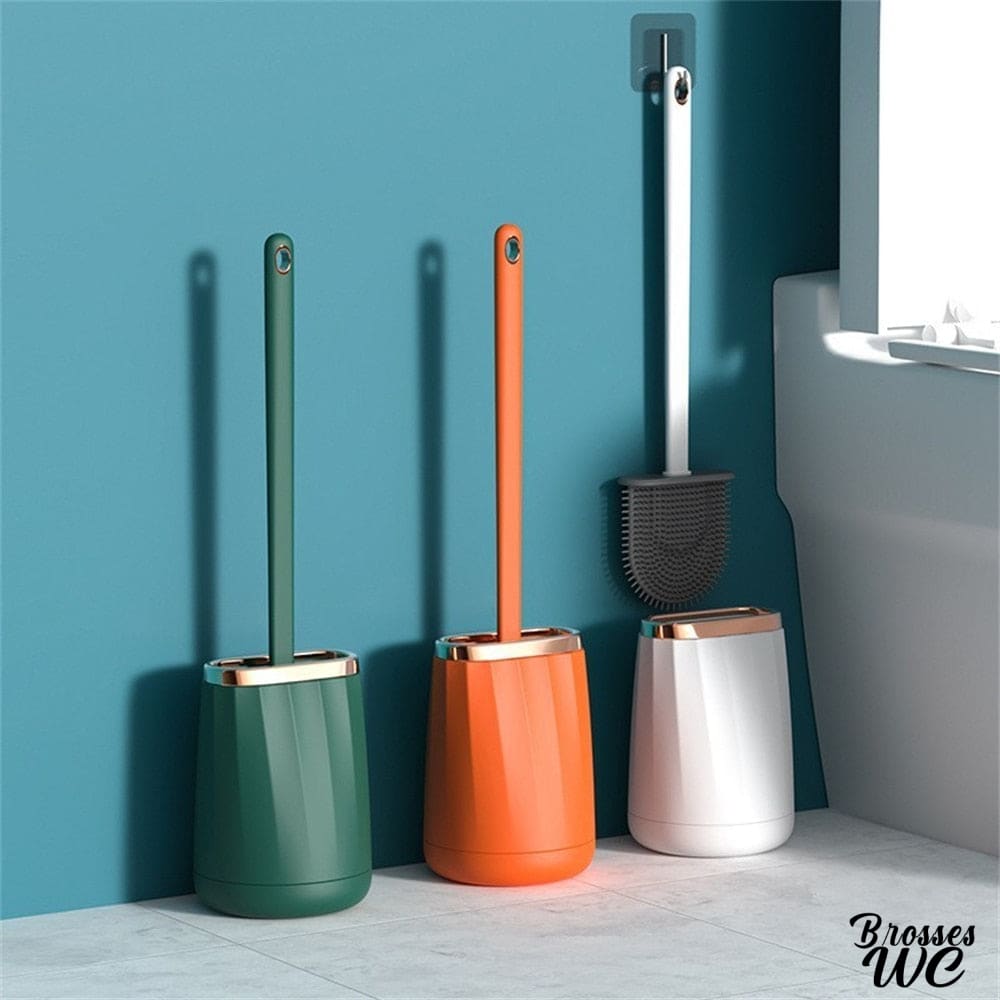 Brosse wc silicone avec support pratique