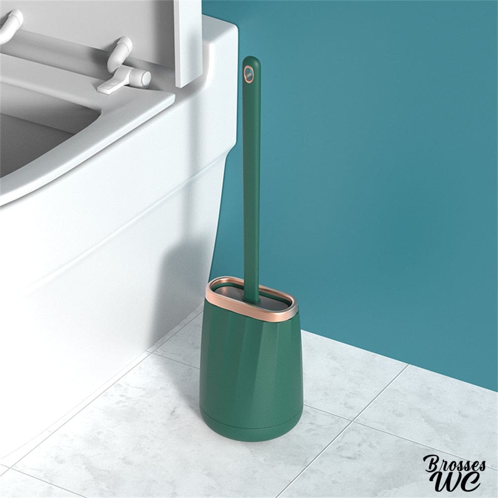 Brosse wc silicone avec support pratique