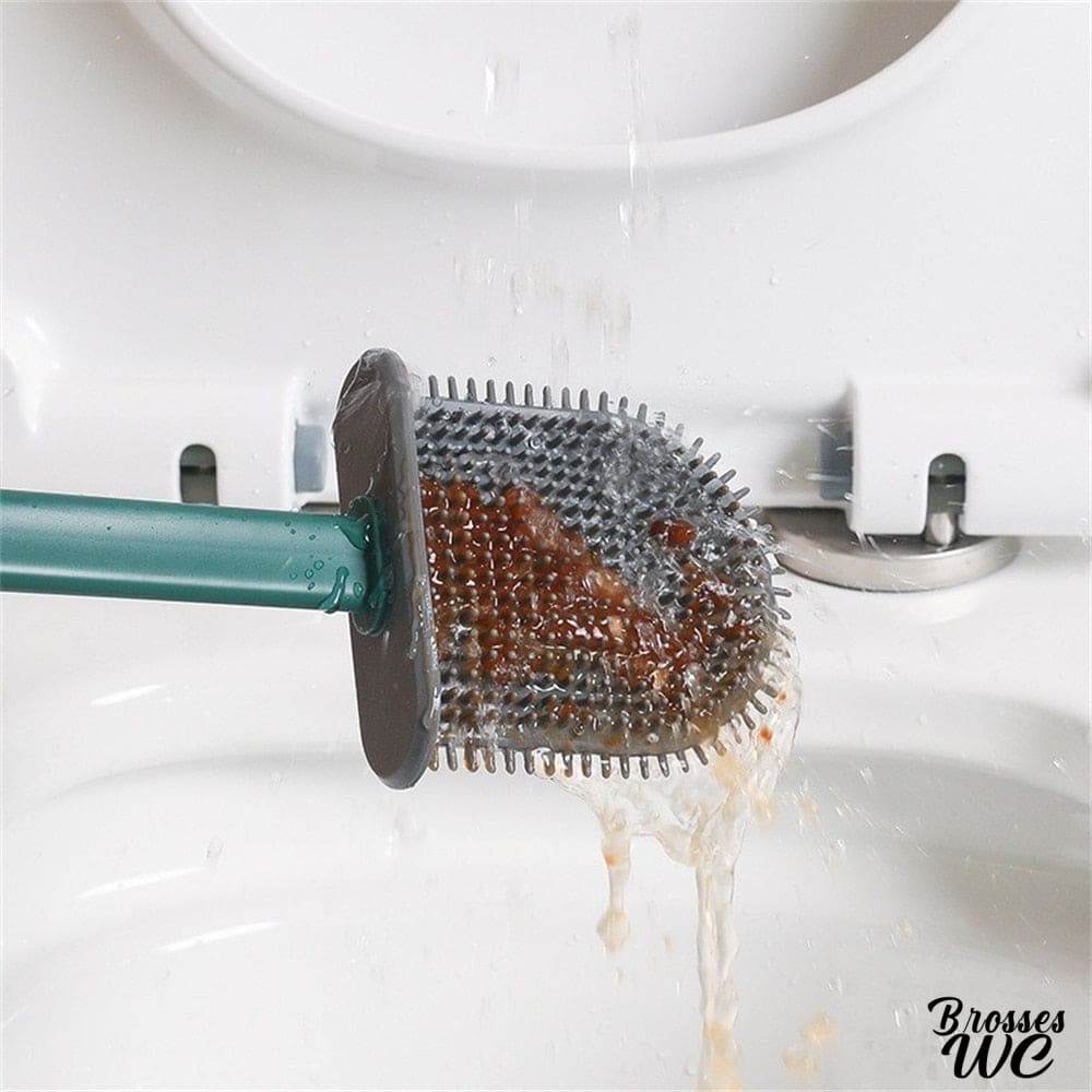 Brosse wc silicone avec support pratique