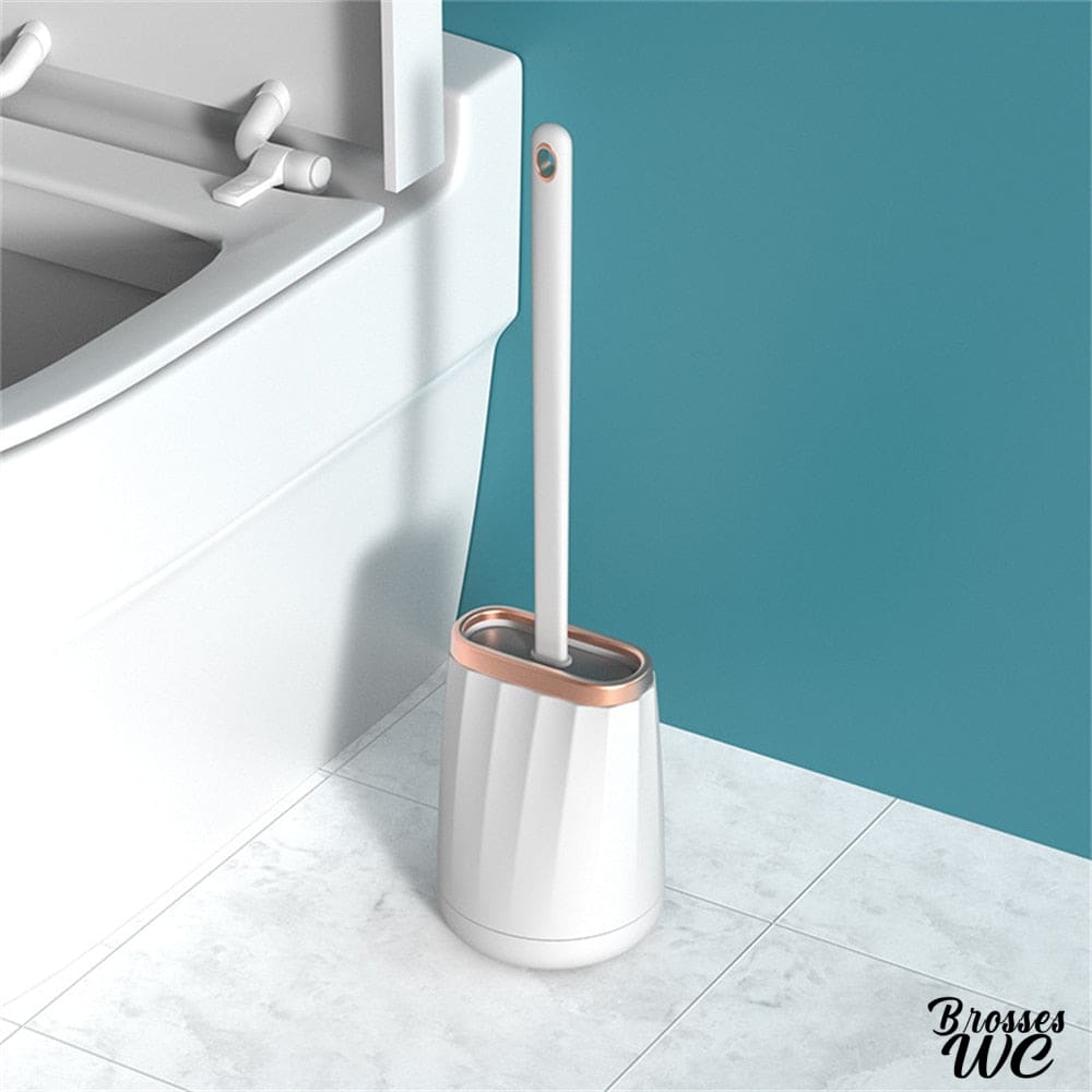 Brosse wc silicone avec support pratique