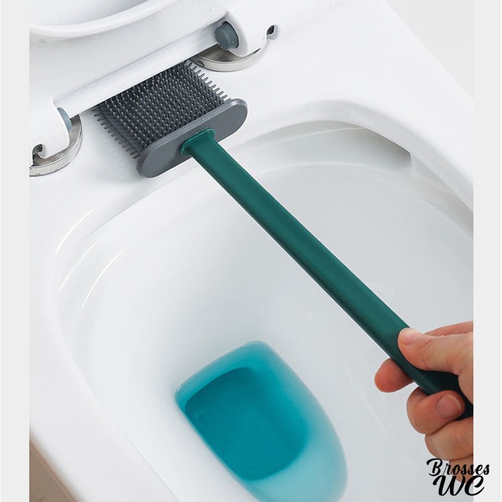 Brosse wc silicone avec support pratique