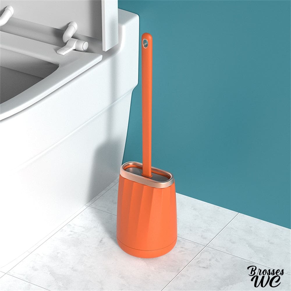 Brosse wc silicone avec support pratique