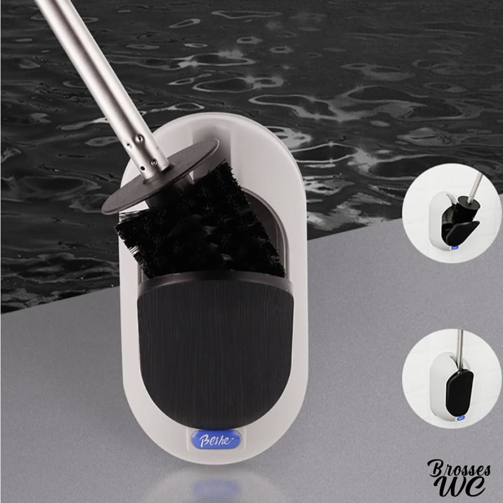 Brosse wc support crème wengé chic