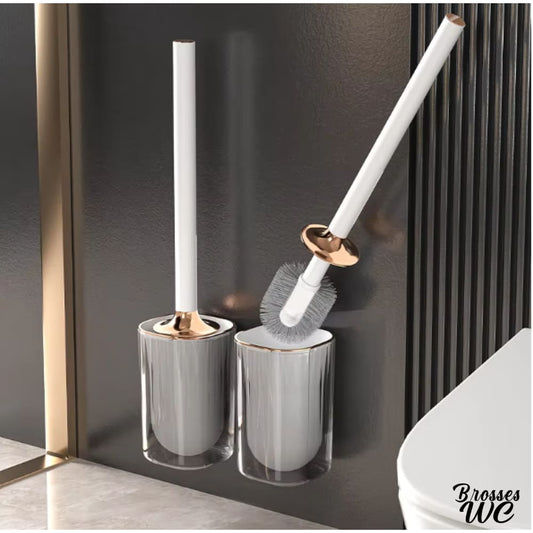 Brosse wc suspendue avec couvercle chic