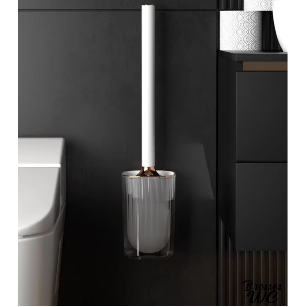 Brosse wc suspendue avec couvercle chic
