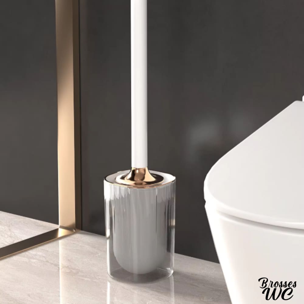Brosse wc suspendue avec couvercle chic