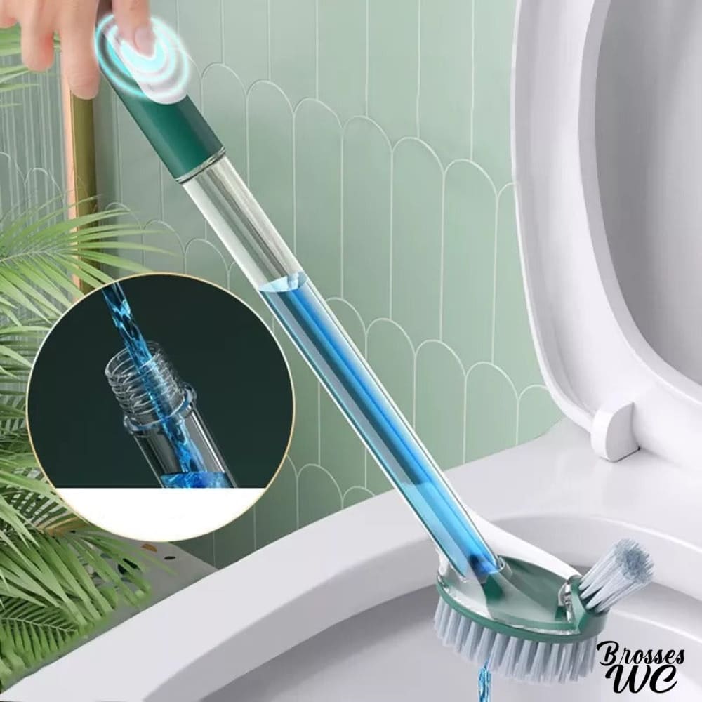 Brosse wc avec réservoir produit nettoyant