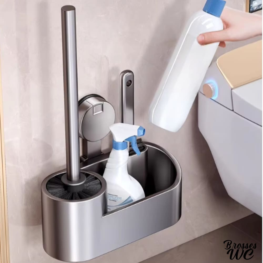 Brosse wc ventouse fixation facile