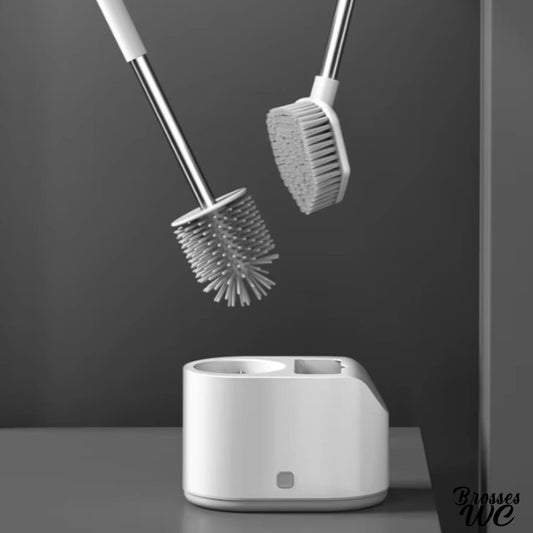 Double brosse wc blanche efficace