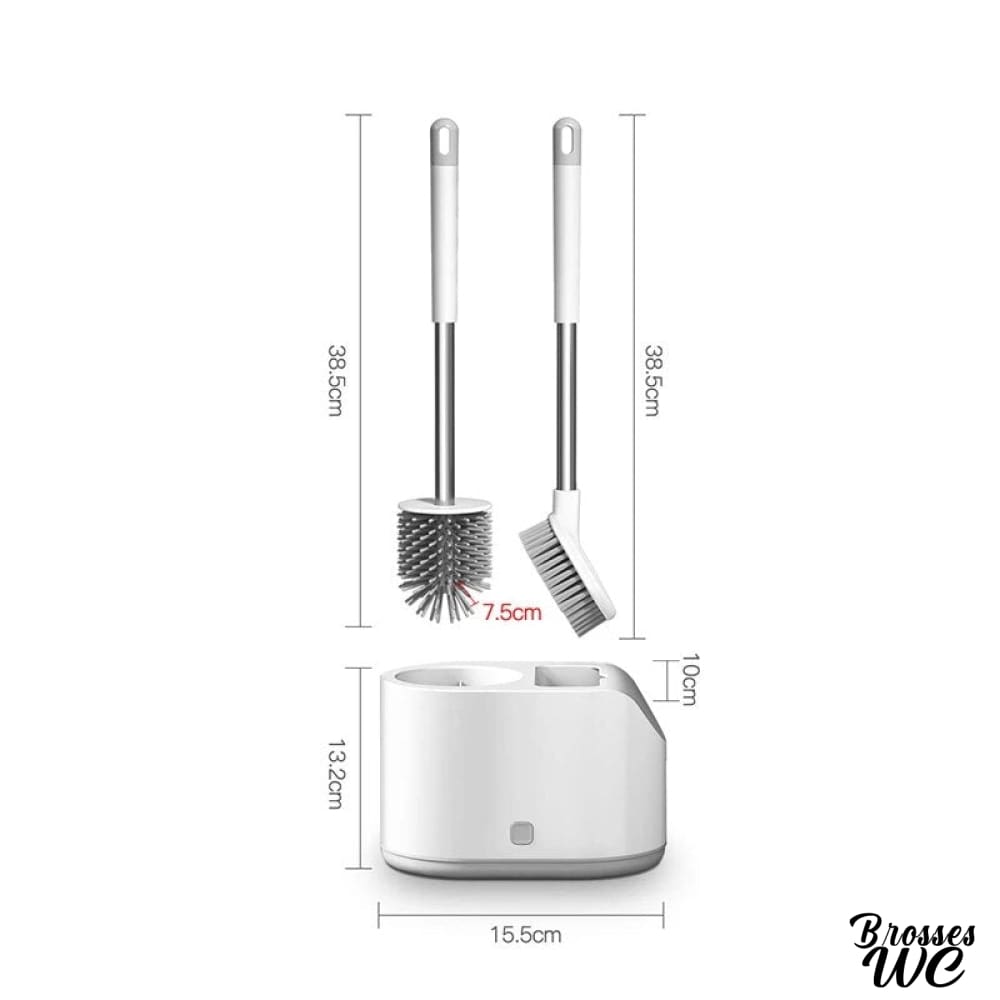 Double brosse wc blanche efficace