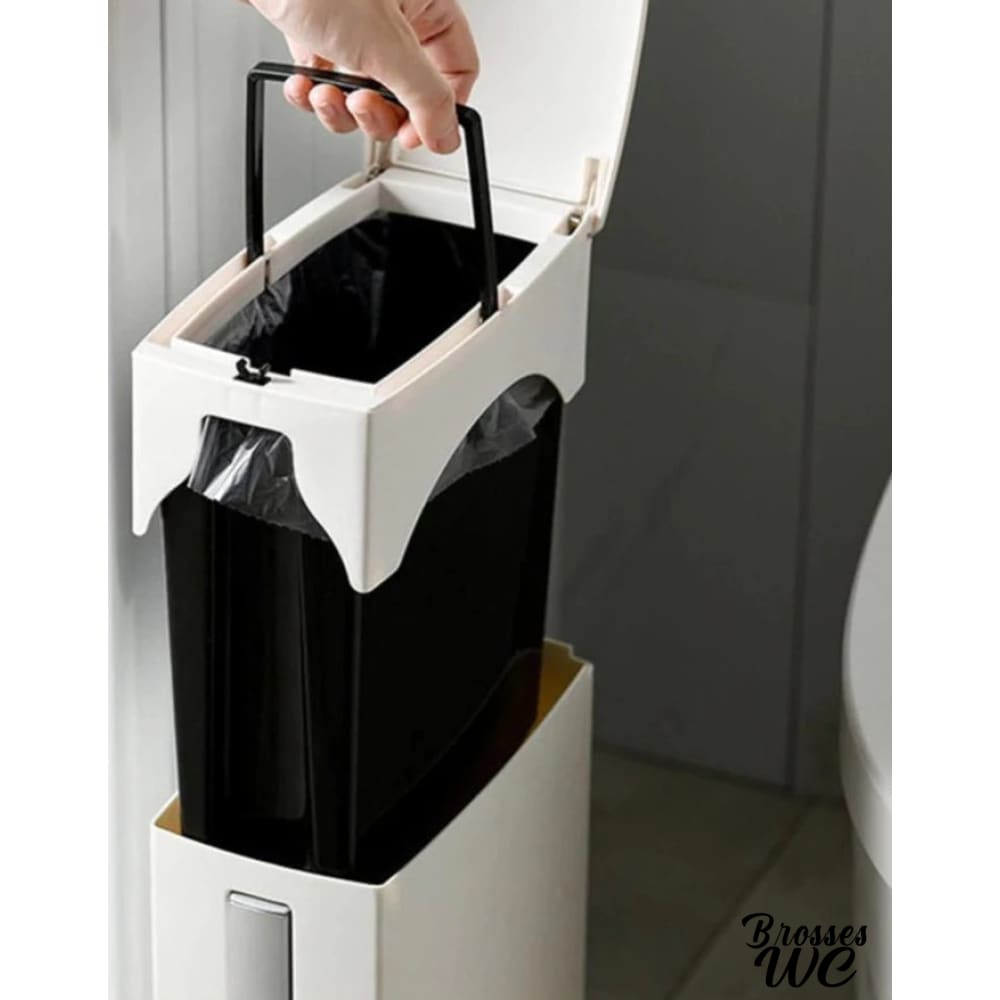 Ensemble brosse et poubelle wc assorti