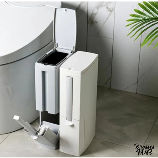 Ensemble brosse et poubelle wc assorti