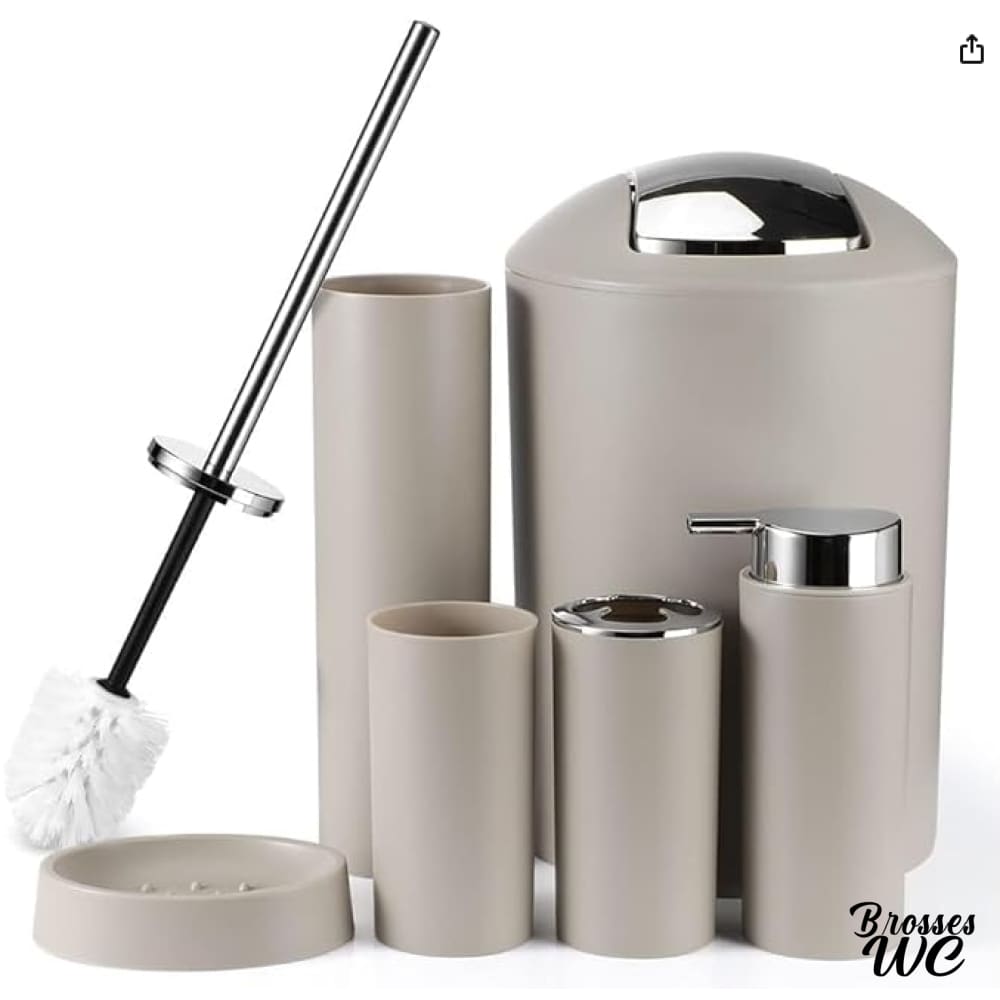 Ensemble brosse wc et poubelle harmonieux