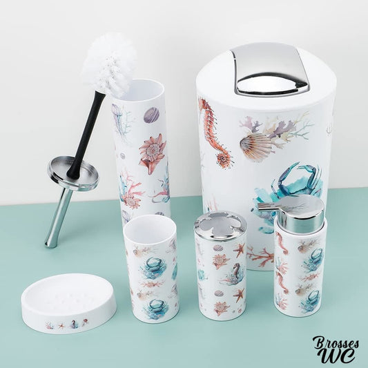 Ensemble brosse wc thème océan bleu