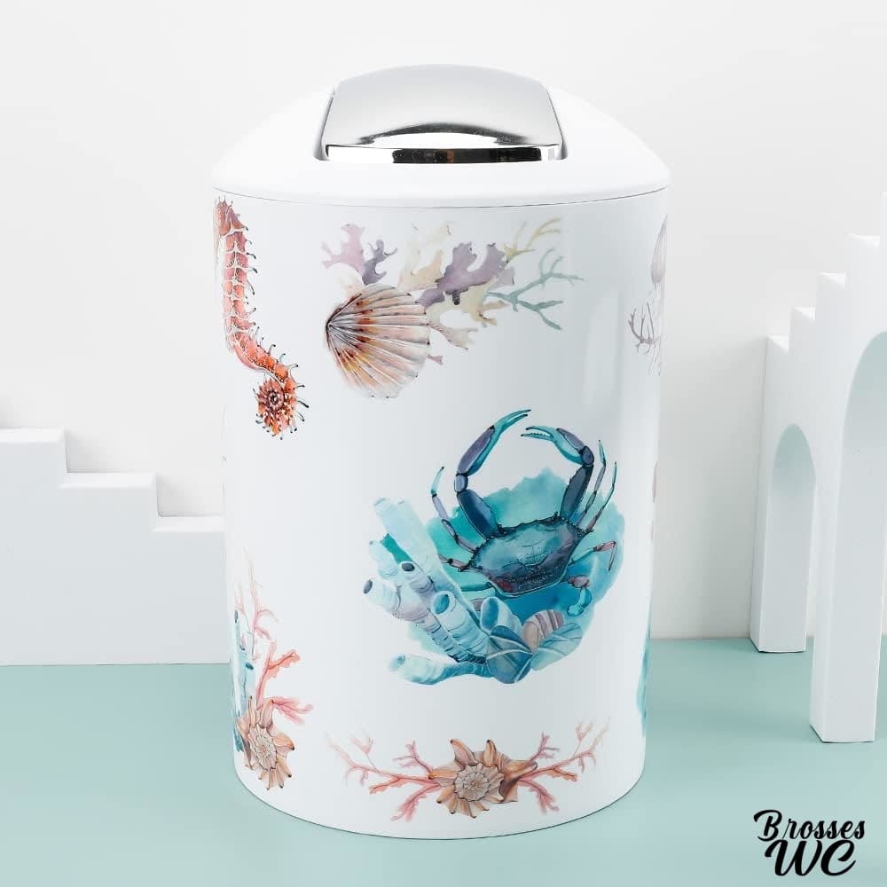 Ensemble brosse wc thème océan bleu