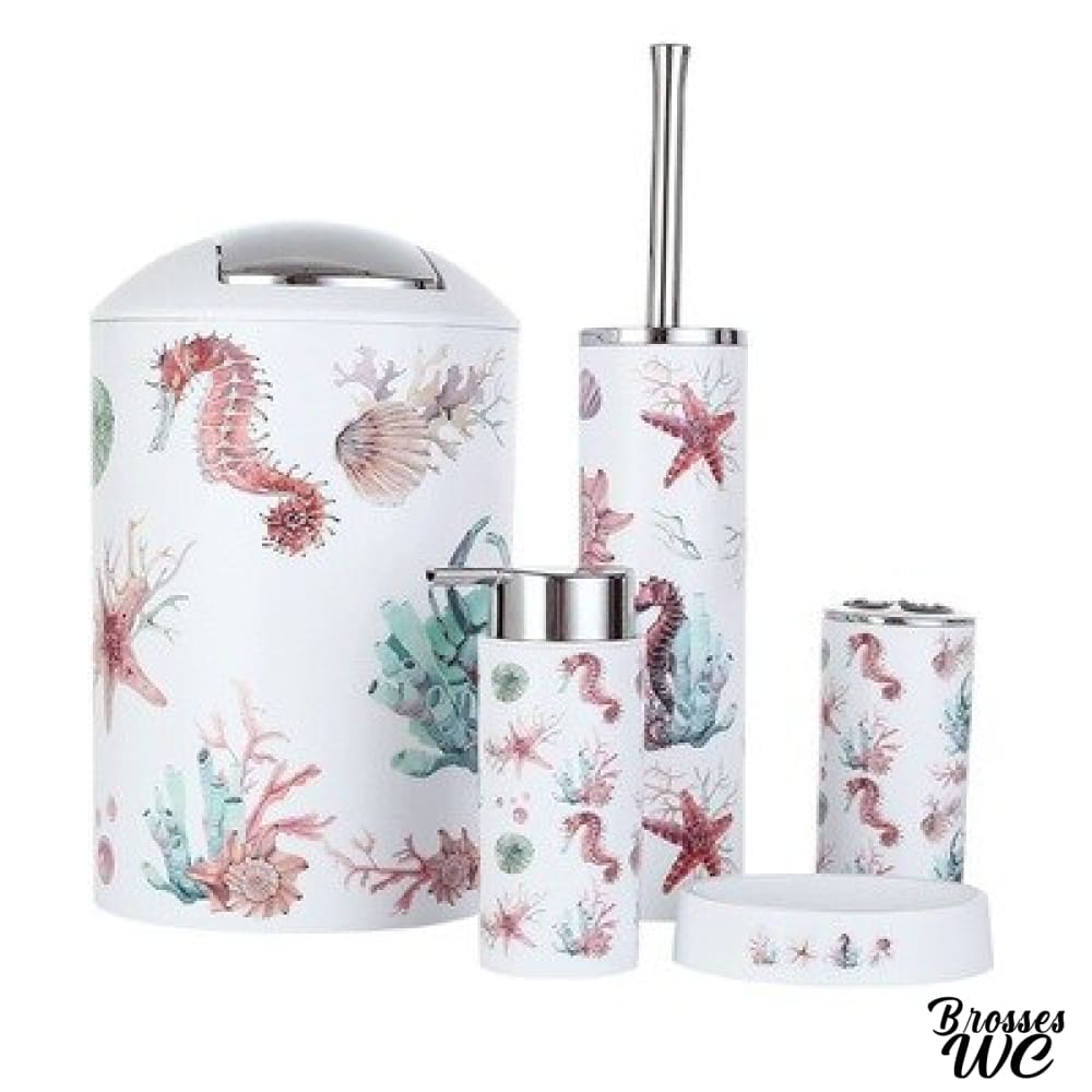 Ensemble brosse wc thème océan bleu