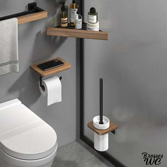 Ensemble brosse wc et porte-papier pratique