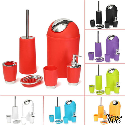 Ensemble poubelle et brosse wc assorti