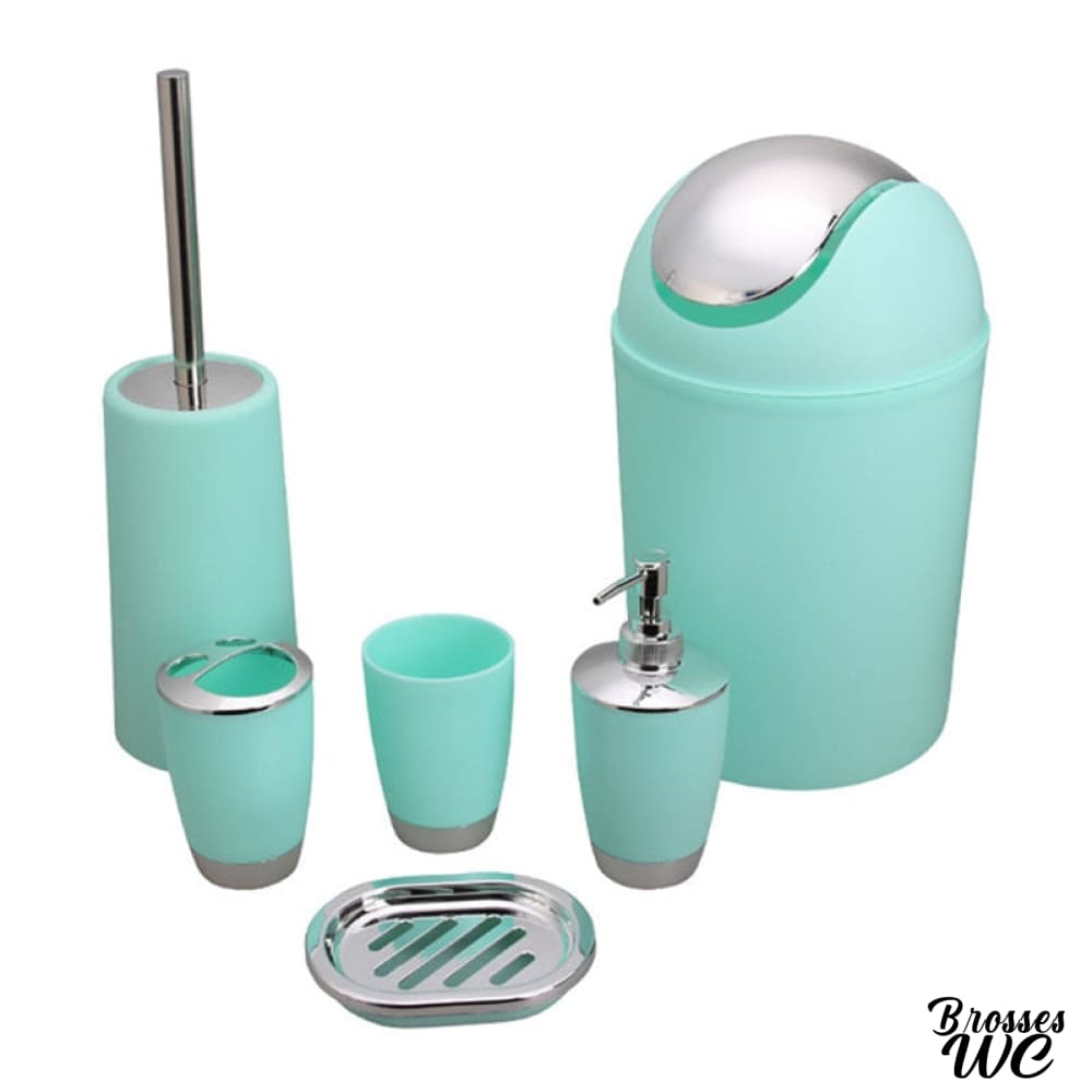 Ensemble poubelle et brosse wc assorti