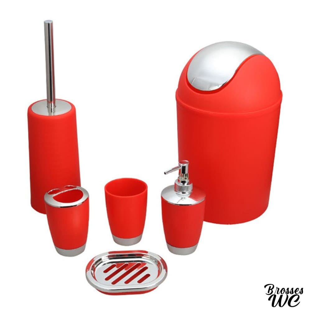Ensemble poubelle et brosse wc assorti