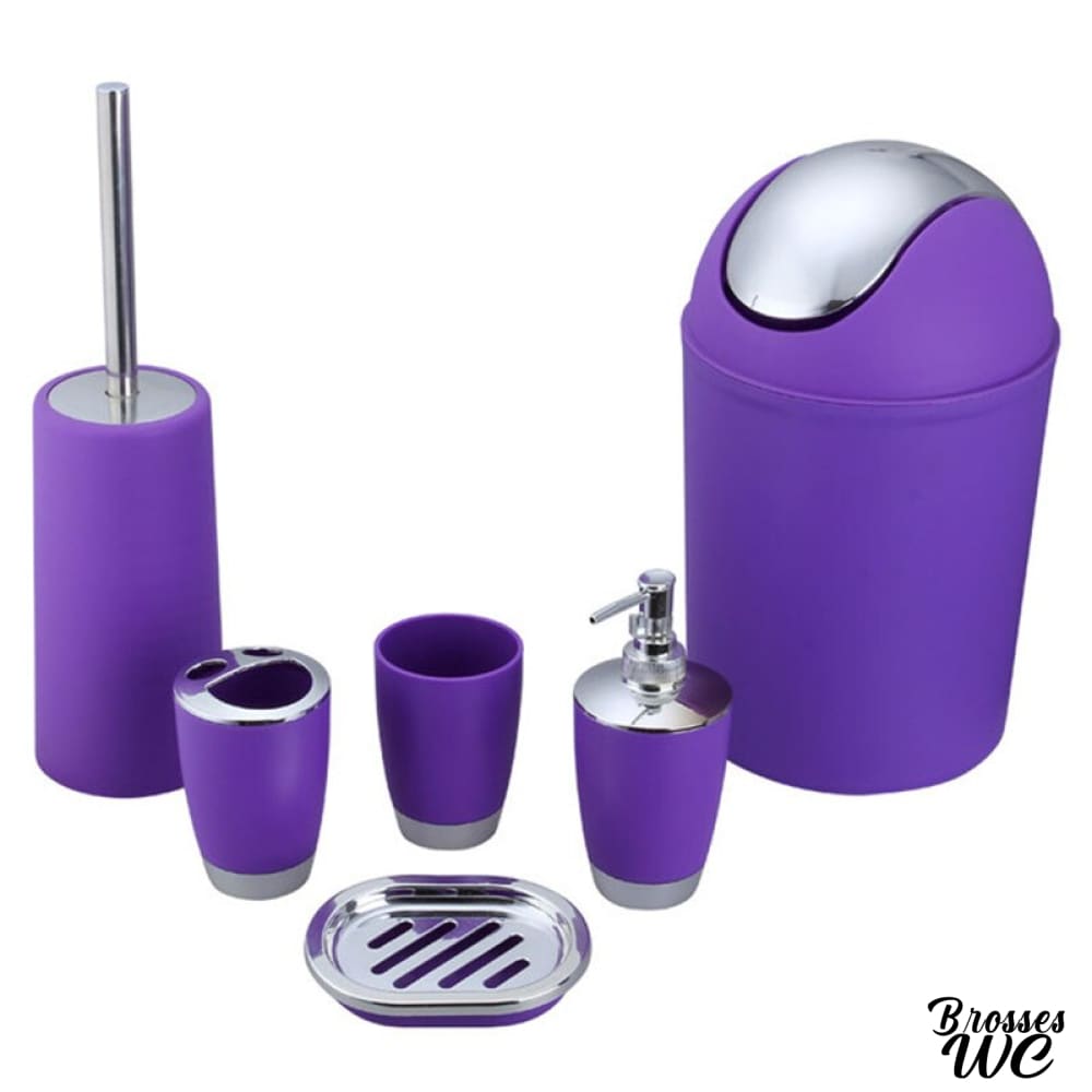 Ensemble poubelle et brosse wc assorti