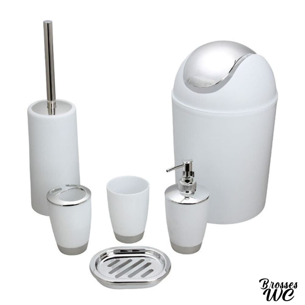 Ensemble poubelle et brosse wc assorti