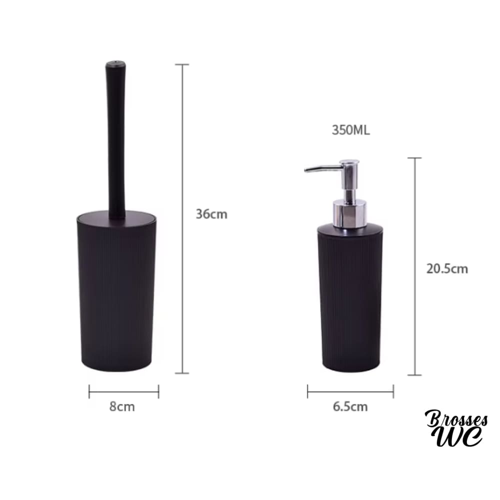 Ensemble salle de bain poubelle et brosse wc