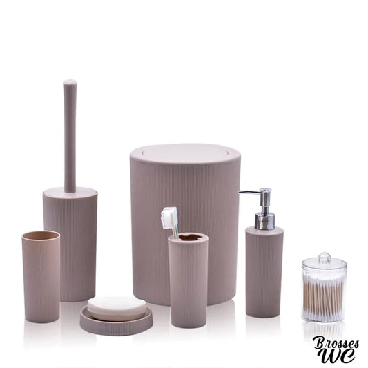 Ensemble salle de bain poubelle et brosse wc