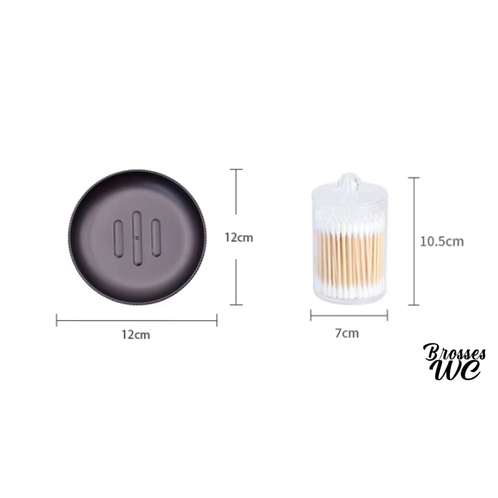 Ensemble salle de bain poubelle et brosse wc
