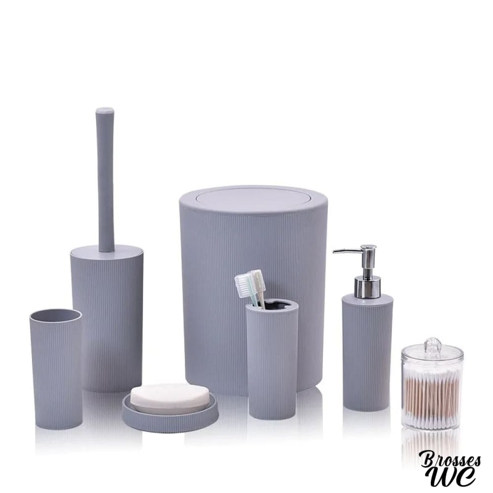Ensemble salle de bain poubelle et brosse wc