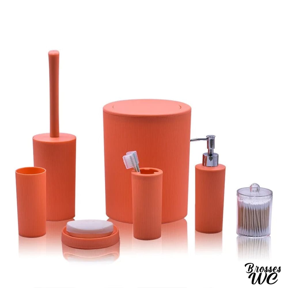 Ensemble salle de bain poubelle et brosse wc