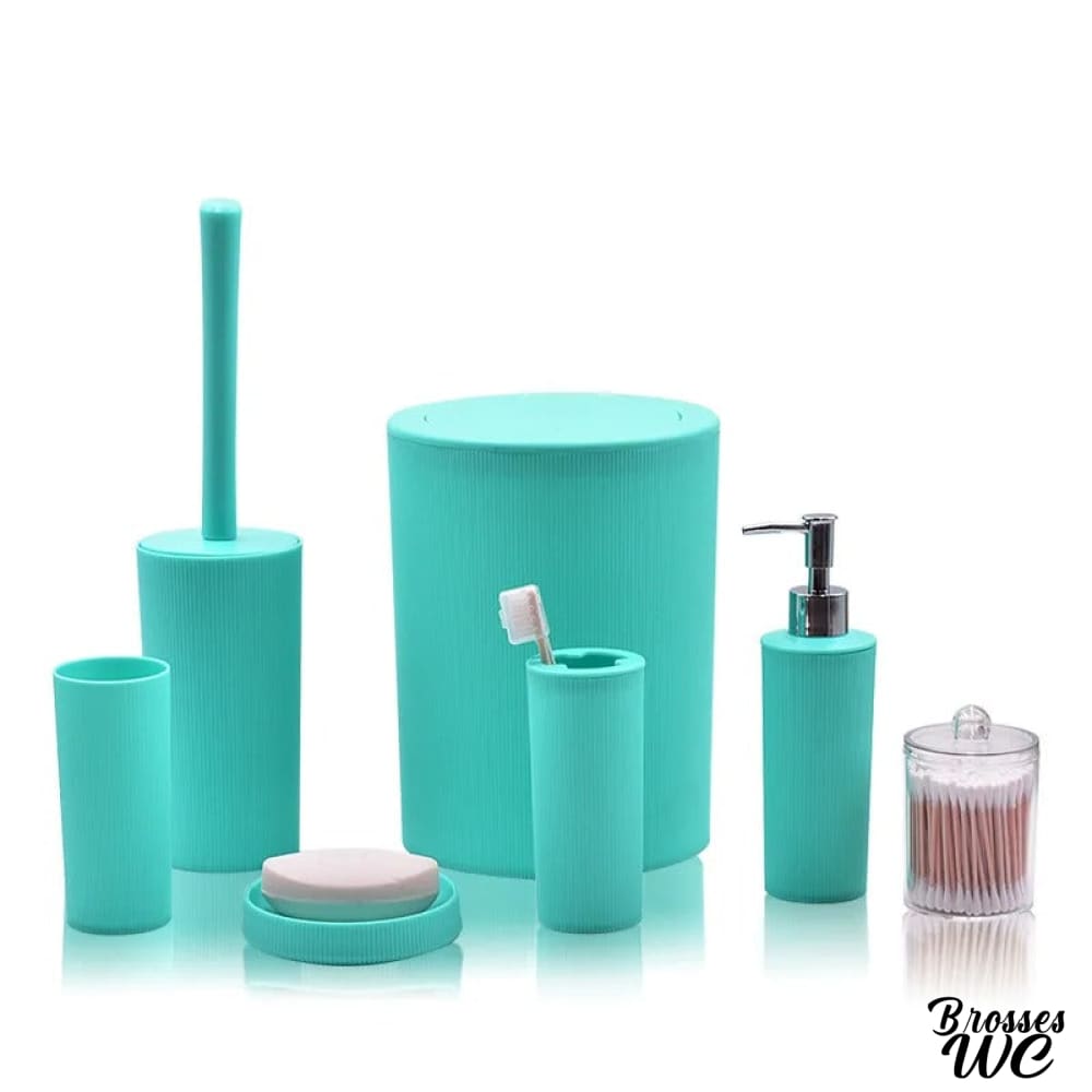 Ensemble salle de bain poubelle et brosse wc
