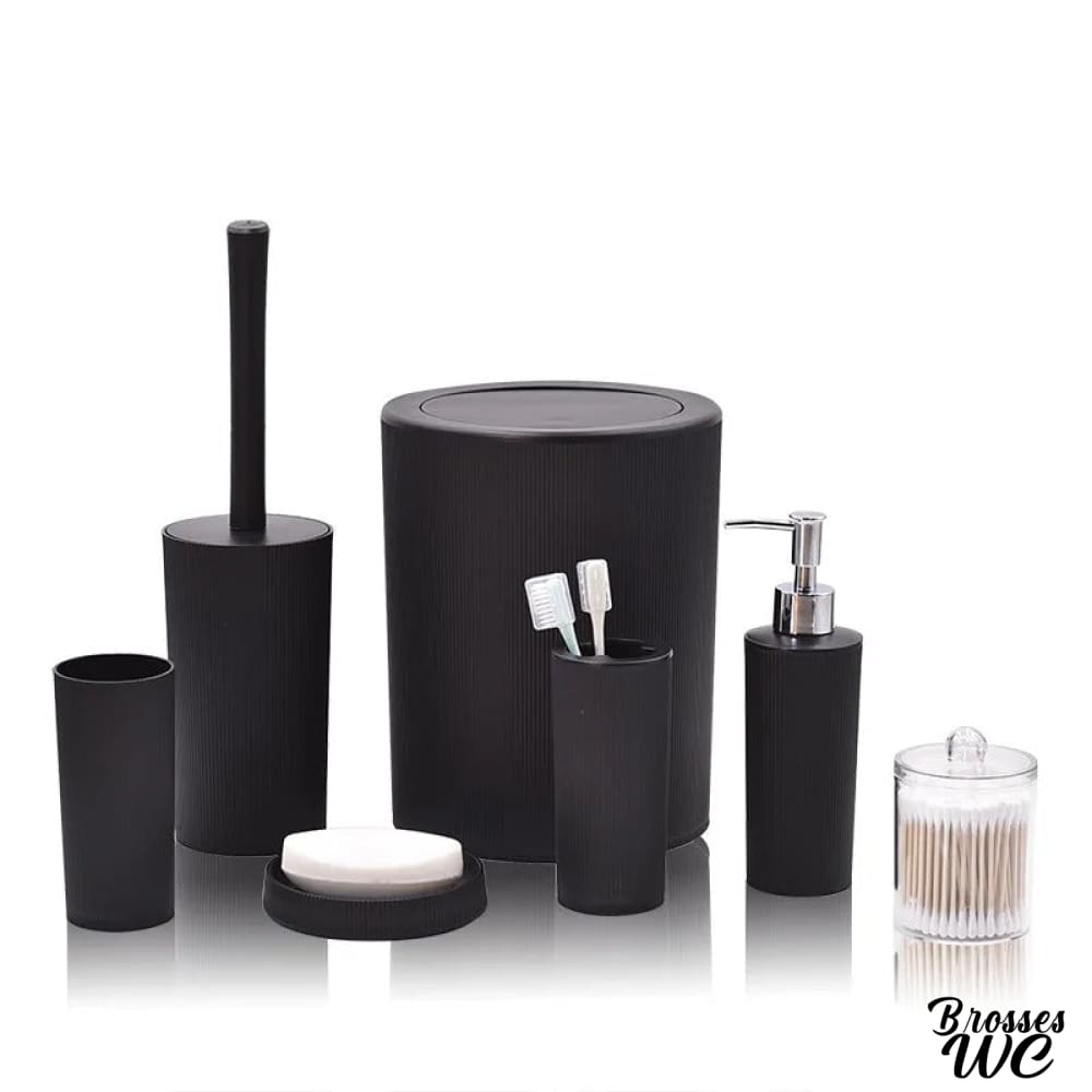 Ensemble salle de bain poubelle et brosse wc