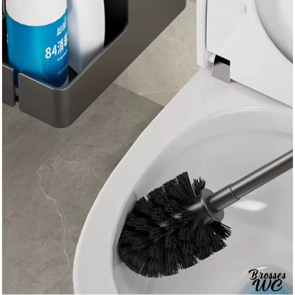 Étagère brosse wc aluminium noir moderne