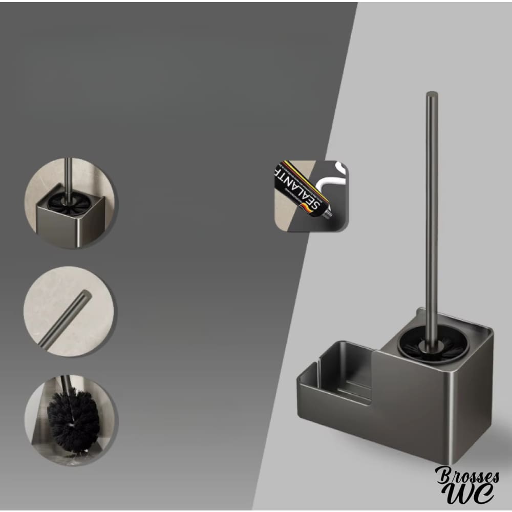 Étagère brosse wc aluminium noir moderne