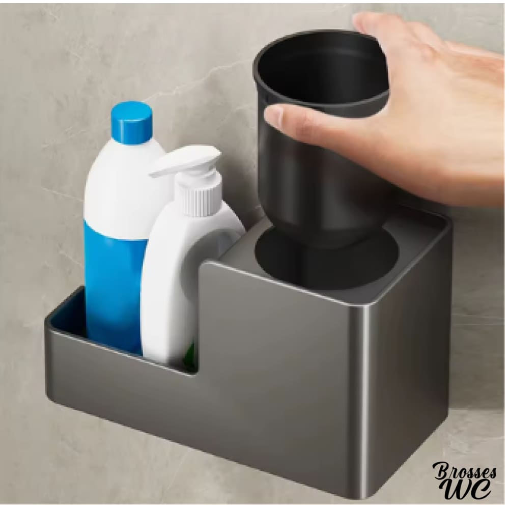 Étagère brosse wc aluminium noir moderne