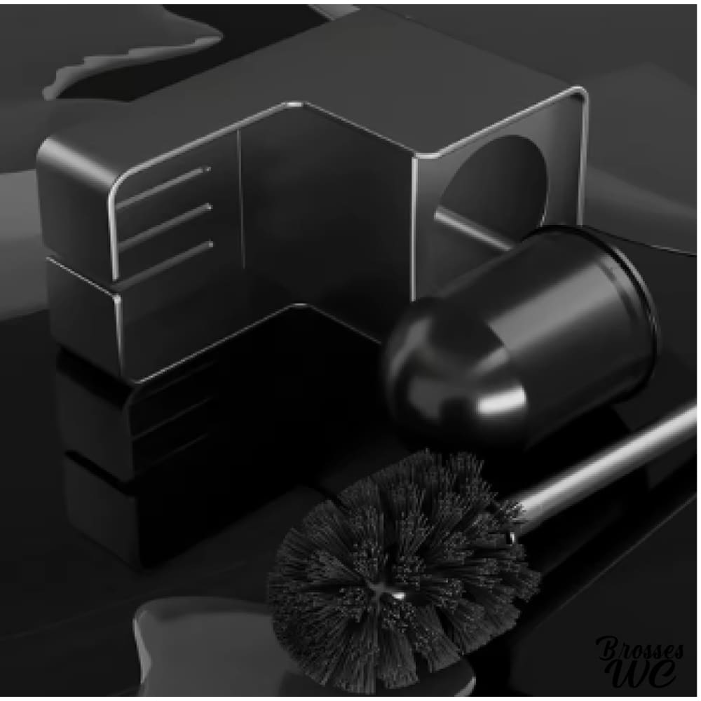 Étagère brosse wc aluminium noir moderne