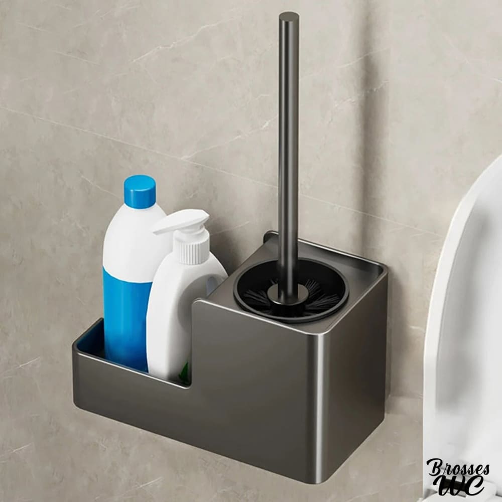 Étagère brosse wc aluminium noir moderne