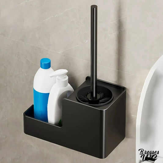Étagère brosse wc aluminium noir moderne