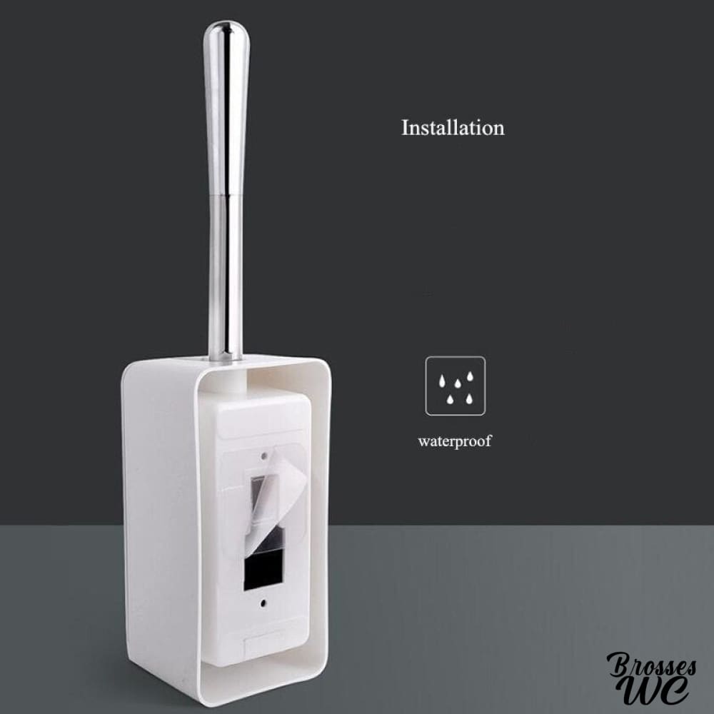 Brosse wc suspendue noir et blanc contrastée