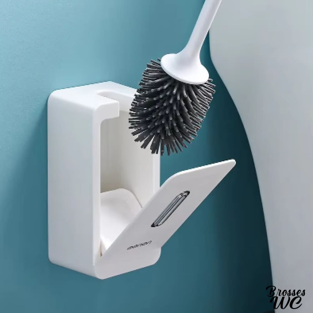 Brosse wc suspendue noir et blanc contrastée