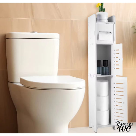 Meuble wc rangement avec brosse intégrée