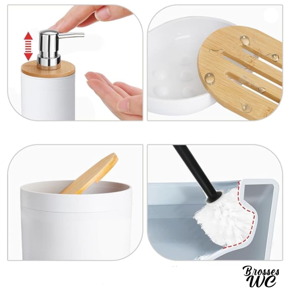 Porte-brosse wc bambou naturel