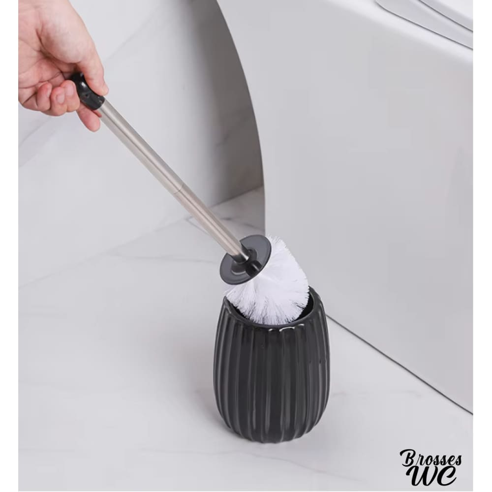 Porte-brosse wc céramique noir élégant