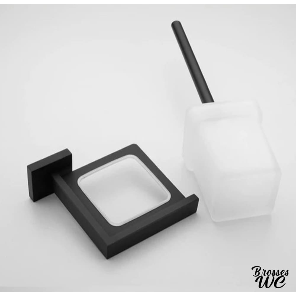 Porte-brosse wc inox et verre moderne